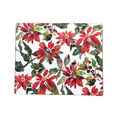 C&F Home Poinsettia Hardboard Placemat, Set of 6