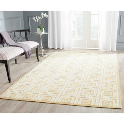 Handmade Light Blue and Olive Tufted Rectangular Rug
