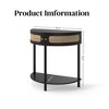 FurnitureR Half-Moon Entryway Table with Rattan Front, MDF Top & Solid Wood Legs, 31.5" Console Table with Storage Drawer for Hallway Living Room - 3 of 4