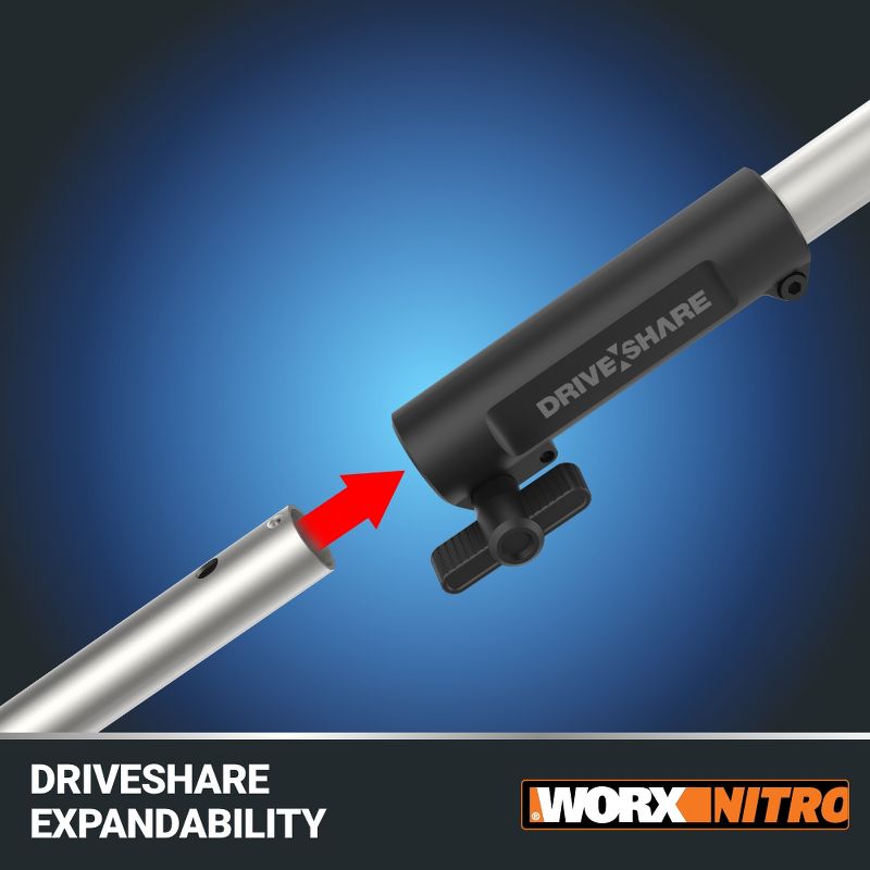Worx WA0221 40V Nitro Driveshare 10" Universal Brush Cutter Attachment, 6 of 10
