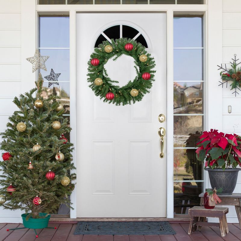 Northlight Pre-Lit Sierra Noble Fir Artificial Christmas Wreath, 30-Inch, Clear Lights, 3 of 6