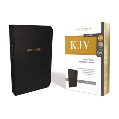 KJV, Reference Bible, Giant Print, Bonded Leather, Black, Red Letter Edition - Large Print by  Thomas Nelson (Leather Bound)