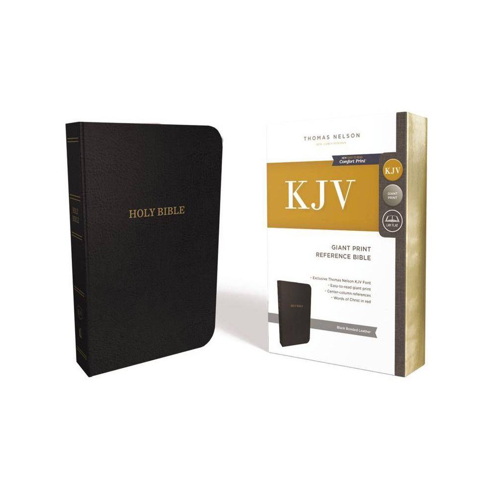 KJV, Reference Bible, Giant Print, Bonded Leather, Black, Red Letter Edition - Large Print by Thomas Nelson (Leather Bound)