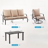 NAYSAYE Patio Chaise Lounges Outdoor Metal Conversation Set with Swivel Chairs for Garden Relaxation, Beige, ‎74"*34"*28" - 2 of 4