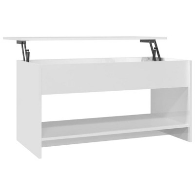 vidaXL Coffee Table High Gloss White 40.2"x19.7"x20.7" Engineered Wood