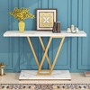 KTMBDW Console Table, Industrial Hallway Table for Entryway, 42 Inch Entryway Tables Narrow Sofa Table for Living Room, Stable Metal Frame, Gold - 2 of 4