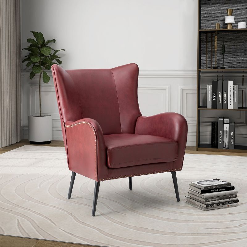 Harpocrates Classic Armchair with wingback and nailhead trim | ARTFUL LIVING DESIGN, 1 of 12