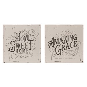 Transpac Metal Sweet Home Wall Decor Set of 2 Spring Home Decorations - 1 of 1