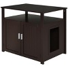Cat Litter Box Furniture Cabinet with Removable Partition,Hidden Litter Box Enclosure and Indoor Cat House-LAOTIES - 4 of 4