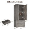 Kitchen Pantry Storage Cabinet, 65" Tall Food Pantry Cabinet with 3 Storage Shelves and 2 Large Drawers, Farmhouse Kitchen Cupboard - 3 of 4