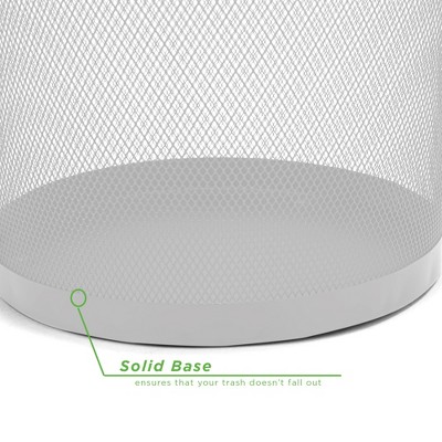 White Stainless Steel Mesh Office Trash Can
