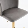 INFURNIC Counter and Bar Stools Swivel Velvet Barstools Tufted Back with Gold Base for Home Kitchen Island, Gray, 18.1"*19"*42.9" - 2 of 4