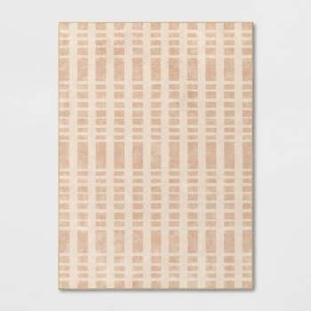 4'x5'6" Washable Checkered Area Rug Tan - Room Essentials™