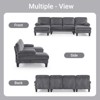 Karl Home |111.2  in. W Pillow Top Arm 3-Piece U-shaped Corduroy Sectionals in Gray - 3 of 4
