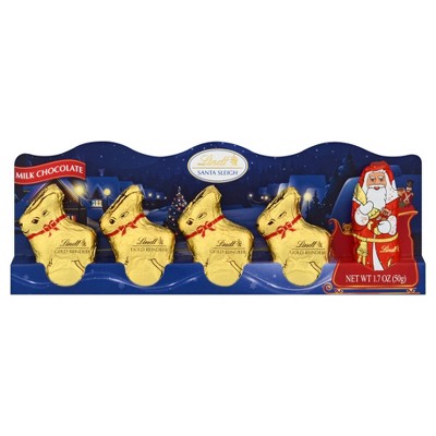 Lindt Holiday Milk Chocolate Mini Santa Sleigh - 1.7oz/5ct