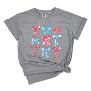 Simply Sage Market Patriotic Bows Stacked Coquette Garment Dyed Tee - 1 of 4