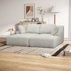77.8" Oversized Corduroy Double Chaise Lounge Cloud Plush Sofa Bed with Throw Pillows - 2 of 4