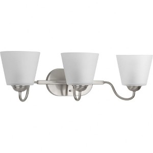 Progress Lighting Arden 3-Light Bath Vanity, Brushed Nickel, Etched Glass Shade - 1 of 2