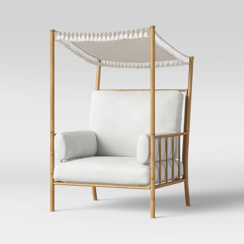 Photos - Garden Furniture Calla Canopy Patio Accent Chair - White - Opalhouse™