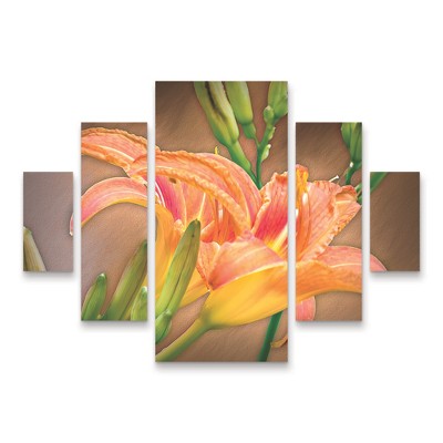 Trademark Fine Art Leslie Montgomery A Gift From the Orient 3 Piece Panel Set Art