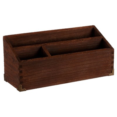 AIBLOM Wood Open Storage Boxes Mail Organizer Bins Letter Holder Box Rustic  Wooden Boxes for Storage Nesting Storage Box Set 2