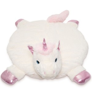Bearington Baby Unicorn Tummy Time Mat, 30x30in Baby Playmat, Soft Plush Animal Blanket, Unicorn Baby Decor - 1 of 4