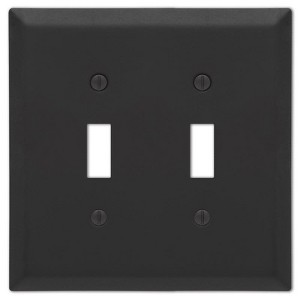 Amerelle Century Matte Black 2 gang Stamped Steel Toggle Wall Plate 1 pk - 1 of 1