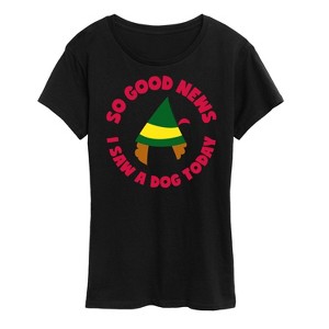 Women's - ELF - Christmas Family Set Saw A Dog Short Sleeve Graphic T-Shirt - 1 of 4