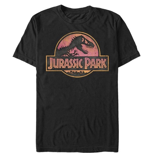 Men s Jurassic Park Sunrise Logo T Shirt Black X Large