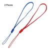 Unique Bargains 2 Pieces Red Blue Hand Wrist Strap Lanyard String 19cm Length for Mobile Phone - 2 of 4