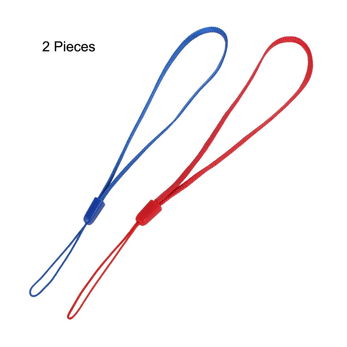Unique Bargains 2 Pieces Red Blue Hand Wrist Strap Lanyard String 19cm Length for Mobile Phone - thumbnail 2