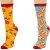 Zodaca Pizza Crew Socks for Women, One Size (Yellow, Blue, 2 Pairs) - 3 of 4