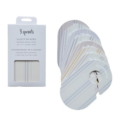 Stripe Baby Closet Dividers Set of 8 for Nursery Organization