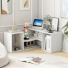 Tangkula 2 Pieces Adjustable TV Stand for TVs up to 55 Inch Free Combination Entertainment Center - 3 of 4