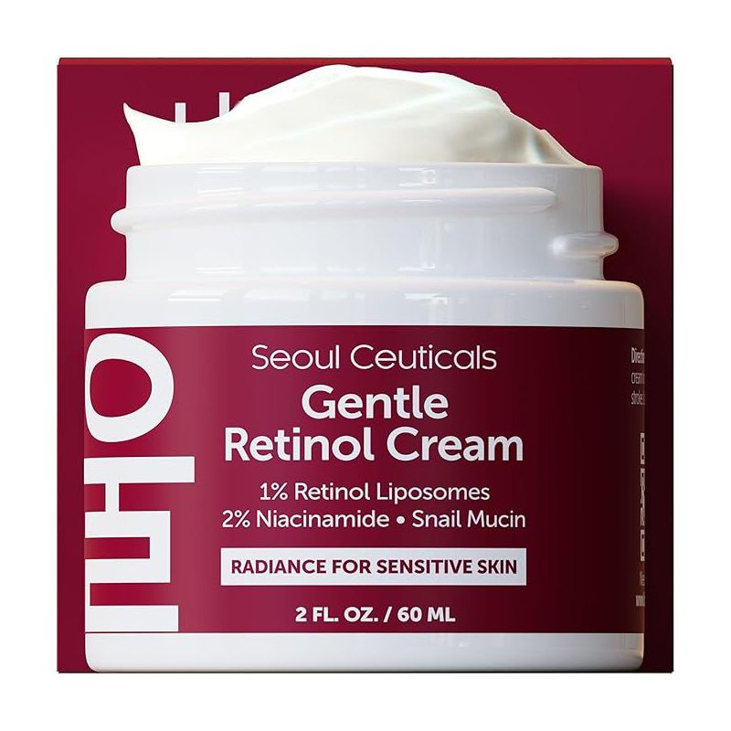 Seoul Ceuticals 1% Korean Retinol Night Cream - 97.5% Snail Mucin + 2% Niacinamide Moisturizer for Face - Gentle K Beauty for Sensitive Skin 2oz, 1 of 8