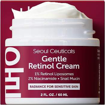 Seoul Ceuticals 1% Korean Retinol Night Cream - 97.5% Snail Mucin + 2% Niacinamide Moisturizer for Face - Gentle K Beauty for Sensitive Skin 2oz