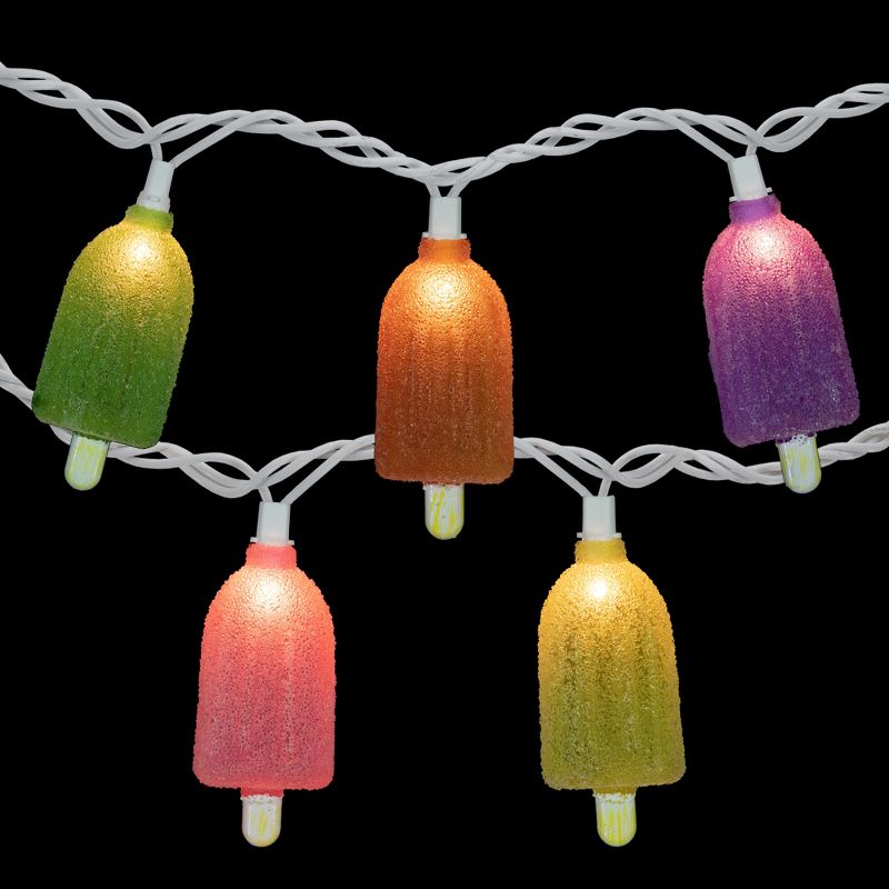 Northlight 10ct Sugared Ice Pop Outdoor Patio String Light Set, 7.25ft White Wire, 3 of 6