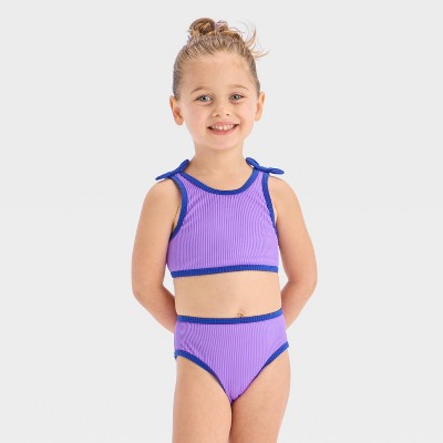 Toddler Girls' Ribbed Bikini Set - Cat & Jack™ Purple 2T