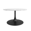 Jamesdar Kurv Caf Luxs Coffee Table: Faux Marble Top, Black Steel Base, Round Edge Design - 4 of 4