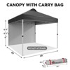 Canopy Tent 10x10 Ft, Pop Up Tent Canopy with 1 Sidewall, Instant Outdoor Tent with 4 Sand Bags, Adjustable Legs, Wheeled Carry - 2 of 4
