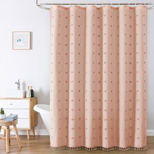 Waterproof Modern Shower Curtain with Hooks, 72"W x 72"L (Pack of 1) - 1 of 4