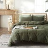 Evo Bytes 3-Piece Minimalist 100% Cotton Duvet Cover Set Breathable Soft Bedding - Queen Duvet Cover - 2 Standard Pillowcases - 2 of 4