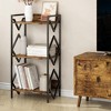 Infurnic Desks, Portable Table with Three-tier Shelf Storage, Modern Table for Living Room, Kitchen, White, 16.9"*11.8"*33.3" - 3 of 4