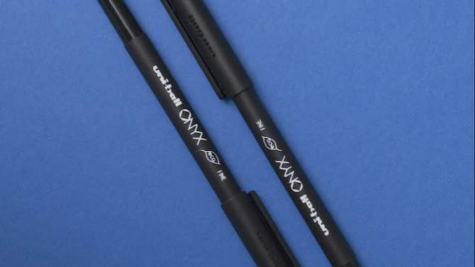uniball 18ct Onyx Rollerball Pens Black Fine Point 0.7mm Black Ink, 2 of 9, play video