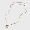 14K Gold Dipped Crystal and Mother of Pearl Circle Spinner Initial Necklace - A New Day™ - 3 of 4