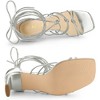 Allegra K Women's Square Toe Lace Up Strappy Chunky High Heels Sandals - 4 of 4
