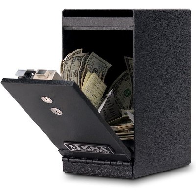 Hammered Grey Steel Keyed Depository Safe with Dual Lock