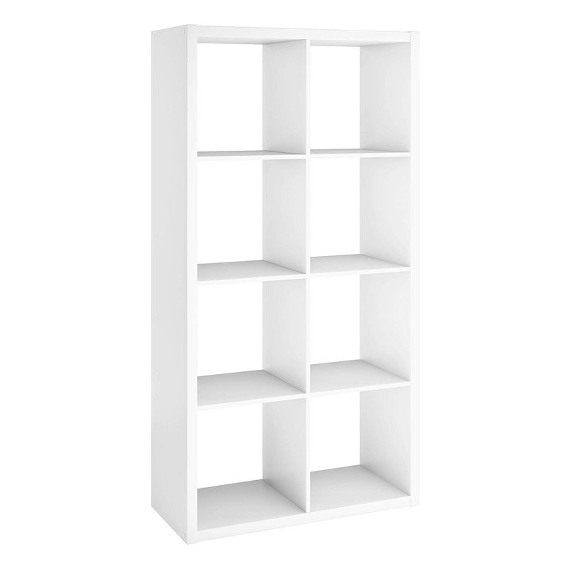 ClosetMaid 4583 Heavy Duty Decorative Bookcase Open Back 8-Cube Storage Organizer in White with Hardware for Closet, Office, or Toys, 1 of 7