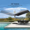 PURPLE LEAF Deluxe Aluminum Outdoor Patio Umbrella Square Cantilever Umbrellas - 3 of 4