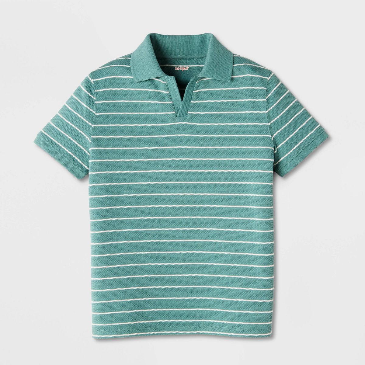 Boys' Short Sleeve Johnny Collar Striped Textured Polo Shirt - Cat & Jack™ - thumbnail 2
